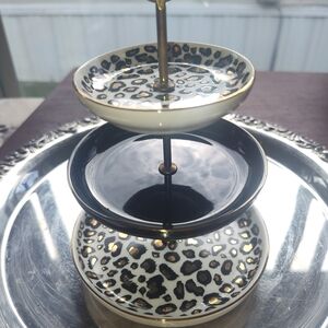 Leopard Print Tiered Jewelry Stand